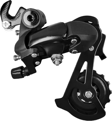 K137 6/7 سرعة حامل شماعات Derailleur الخلفي، سبائك الألومنيوم لدراجات MTB/ركاب/طراد، بكرات فائقة التحمل وصامتة، أسود in Kuwait