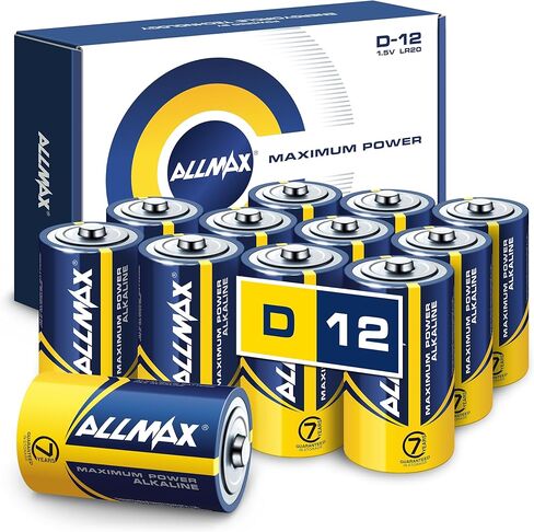 Allmax D Maximum Power Alkaline Batteries (6 Count) – Ultra Long-Lasting, Leakproof Design, 7-Year Shelf Life, Maximum Performance (1.5V) in Kuwait