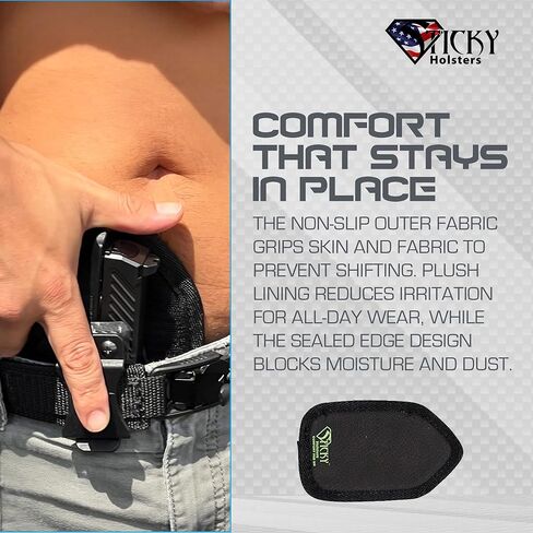 وسادات مريحة لحافظات كيديكس للرجال والنساء - بطانة إسفنجية للحافظة - داخل حزام الخصر أو حمل الجيب - تتضمن 6 نقاط لاصقة - مقاس صغير، أسود in Kuwait