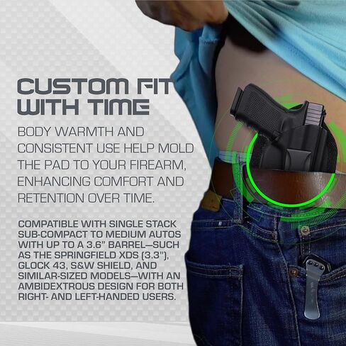 وسادات مريحة لحافظات كيديكس للرجال والنساء - بطانة إسفنجية للحافظة - داخل حزام الخصر أو حمل الجيب - تتضمن 6 نقاط لاصقة - مقاس صغير، أسود in Kuwait