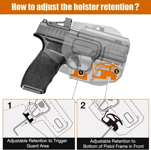 WARRIORLAND Universal OWB Paddle Holster w/Optic Cut, Fits Glock 19/26/ 43X, FN Reflex, M&P Shield Plus, Springfield Hellcat/Hellcat Pro, Taurus G3C & 40+ Compact/Subcompact Pistols (Right Hand) in Saudi Arabia