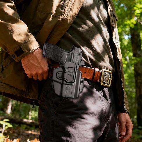 WARRIORLAND Universal OWB Paddle Holster w/Optic Cut, Fits Glock 19/26/ 43X, FN Reflex, M&P Shield Plus, Springfield Hellcat/Hellcat Pro, Taurus G3C & 40+ Compact/Subcompact Pistols (Right Hand) in Saudi Arabia