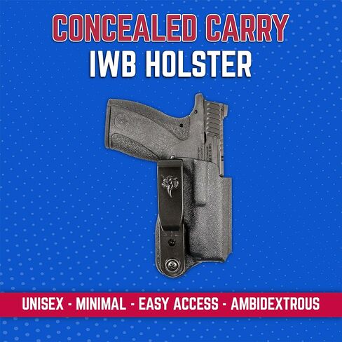 حافظة DeSantis Slim-Tuk IWB - Kydex Holster IWB، حمل مخفي للرجال والنساء، متوافق مع S&W Bodyguard 2.0 - يمكن استخدامه بكلتا اليدين، أسود in Kuwait