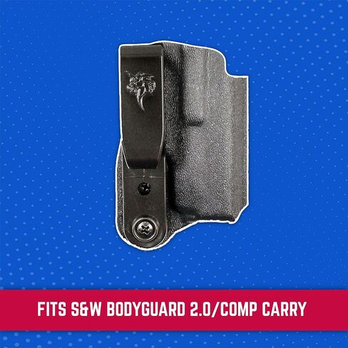 حافظة DeSantis Slim-Tuk IWB - Kydex Holster IWB، حمل مخفي للرجال والنساء، متوافق مع S&W Bodyguard 2.0 - يمكن استخدامه بكلتا اليدين، أسود in Kuwait
