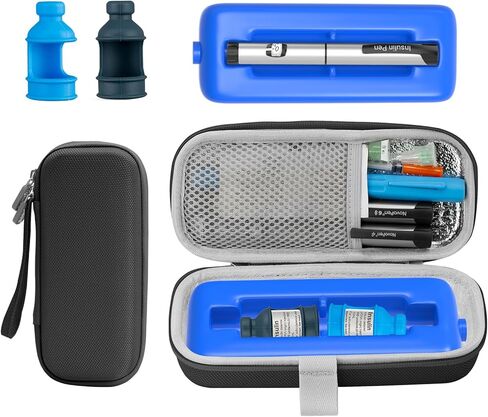 Insulin Vial & Pen Cooler Travel Case, with TSA Approved Ice Pack & Insulated Layer for Insulin Cooling, for Diabetic Supplies & Medicine Cooling, 2P Silicone Case for Protect Vial (Pink) in Saudi Arabia