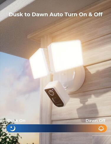 Security Floodlight Camera Outdoor - Flood Lights Camera Wired Motion Lights 2-Way Audio 2K and 150dB Siren 4230 lm 2.4G&5G WiFi Alexa-Compatible 3000-5000K 24/7 Recording for Home Security in Saudi Arabia