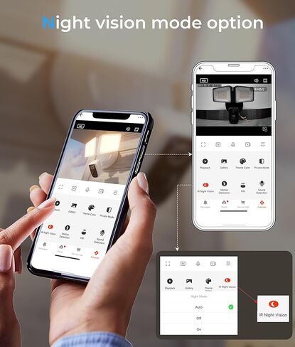 Security Floodlight Camera Outdoor - Flood Lights Camera Wired Motion Lights 2-Way Audio 2K and 150dB Siren 4230 lm 2.4G&5G WiFi Alexa-Compatible 3000-5000K 24/7 Recording for Home Security in Saudi Arabia