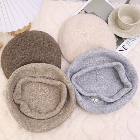 Women's Autumn Winter Warm Elegant Beret Fashion Versatile Knitted Japanese Artist Hat Cold Resistant British Style Hat in Saudi Arabia