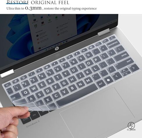 Keyboard Cover Skin for 14" HP OmniBook 5 Flip 14-fp0000 14-fp0057nr / OmniBook 5 AI PC 14-he0099nr 14-he0017nr / OmniBook Laptop 14-fe1048nr(Not for OmniBook X Flip 14-fm 14-fk 16-ar)-Clear in Saudi Arabia