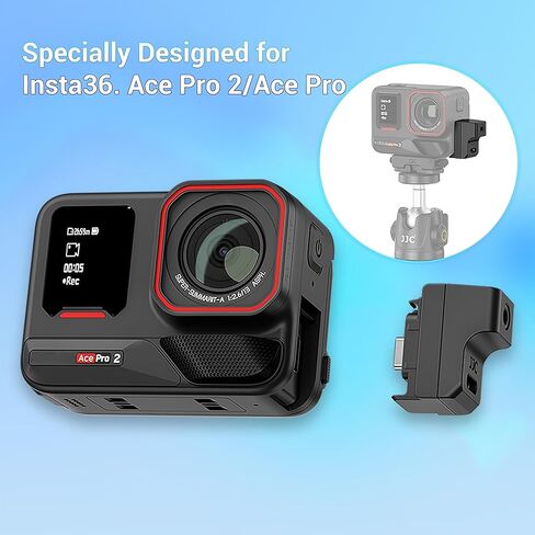 محول ميكروفون JJC متوافق مع ملحقات Insta360 Ace Pro 2 & Ace Pro، ملحقات تسجيل الدخول لمحول الصوت الخارجي من النوع C و3.5 مم لكاميرا AcePro 2 in Kuwait