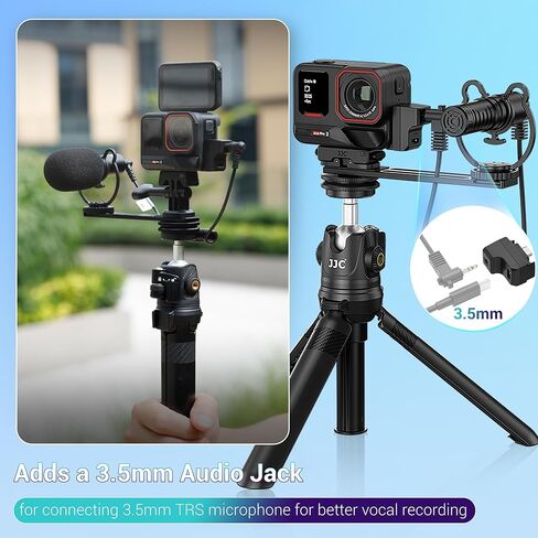 محول ميكروفون JJC متوافق مع ملحقات Insta360 Ace Pro 2 & Ace Pro، ملحقات تسجيل الدخول لمحول الصوت الخارجي من النوع C و3.5 مم لكاميرا AcePro 2 in Kuwait
