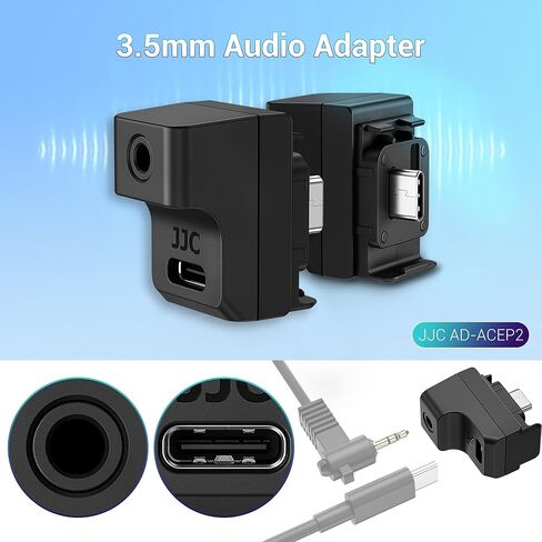 محول ميكروفون JJC متوافق مع ملحقات Insta360 Ace Pro 2 & Ace Pro، ملحقات تسجيل الدخول لمحول الصوت الخارجي من النوع C و3.5 مم لكاميرا AcePro 2 in Kuwait
