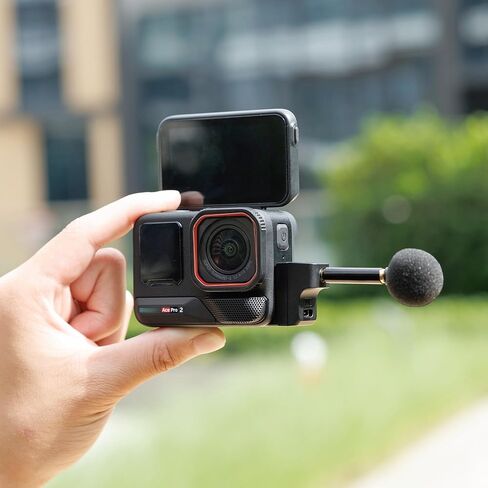 محول ميكروفون JJC متوافق مع ملحقات Insta360 Ace Pro 2 & Ace Pro، ملحقات تسجيل الدخول لمحول الصوت الخارجي من النوع C و3.5 مم لكاميرا AcePro 2 in Kuwait