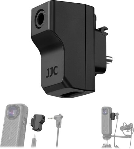 محول ميكروفون JJC متوافق مع ملحقات Insta360 Ace Pro 2 & Ace Pro، ملحقات تسجيل الدخول لمحول الصوت الخارجي من النوع C و3.5 مم لكاميرا AcePro 2 in Kuwait