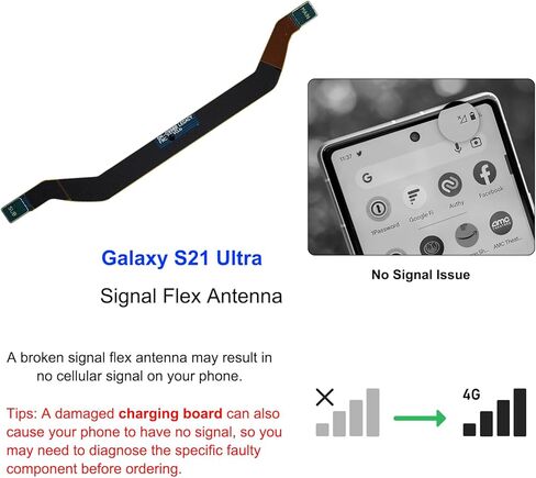 قطعة إصلاح بديلة لشريط الكابل المرن لجهاز Galaxy S21 Ultra Signal، متوافق مع S21 Ultra 5G SM-G998U، مع مجموعة أدوات وتعليمات in Kuwait