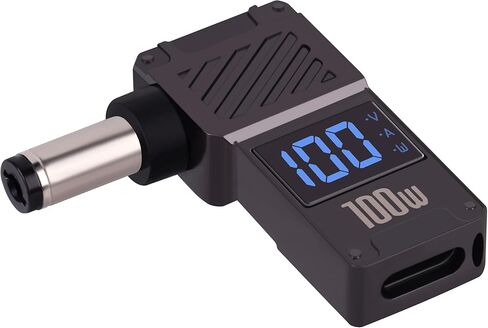 USB C to DC 5.5 x 2.1mm Power Charging Adapter Type C Female to DC 5521 Adapter with Digital Display 100W, for Tablet, PC, IP Camera, Bluetooth Speaker, Webcam Routers in Kuwait