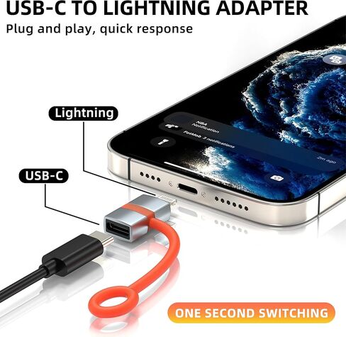 USB C to Lightning Adapter (2Pack) for iPhone 14 13 12 Pro Max Cable for Apple Type C Female Lighting Male Converter Adaptor Charger Adaptador Charging Connector for Ipad Tipo C Lightening Phone Fast in Saudi Arabia