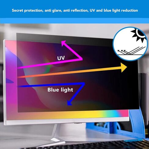plplaaoo 21.6in Computer Screen Filter Privacy Protector Anti Glare Anti Reflective Blue Light Reduction Scratch Screen Protector for PC Desktop Monitors in Open Offices Public Spaces in Saudi Arabia