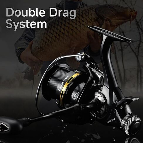 HAUT TON Battle Carp Fishing Reel, 4+1 BB Carbon Fiber Drag Spinning Reels for Saltwater Freshwater Fishing, 26.5 Lbs Powerful Max Drag Baitfeeder Fishing Reels in Saudi Arabia
