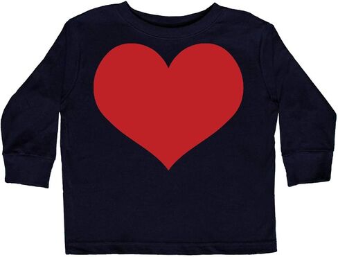 تي شيرت Inktastic Red Heart Valentine للأطفال الصغار بأكمام طويلة in Kuwait