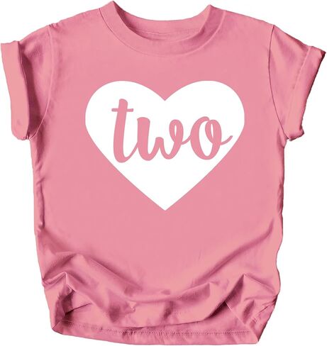Two in Heart 2nd Birthday Girls Shirt for Toddler Girls Second Birthday Outfit in Saudi Arabia