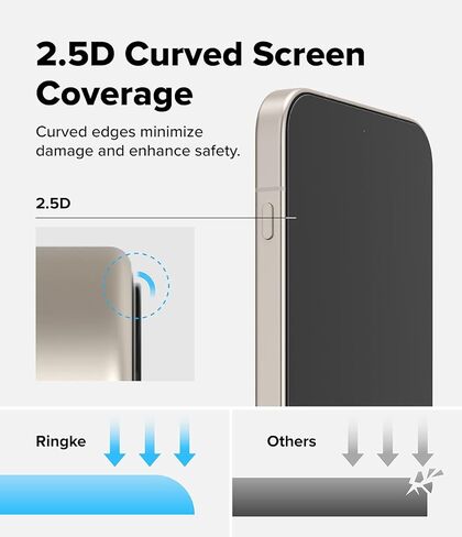 زجاج مقسى سهل الانزلاق من Ringke لهاتف OnePlus 15 واقي شاشة [سهل التركيب للغاية] جراب صديق للكسر وصلابة ممتازة 9H - عبوتان in Saudi Arabia