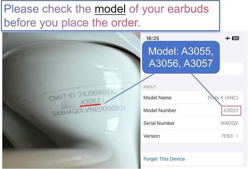 Legit A3055 One Right Earbuds Replacement (ANC Version) for Pods (4th Generation), A3056 A3057 OEM Single Right Ear Side Only, Compatible with Original Air 4 A3059 Charging Case Earpad, Not New in Saudi Arabia