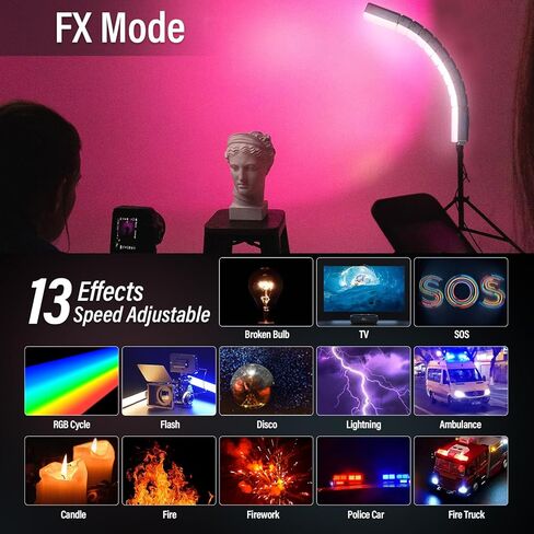 SIRUI 15W مصباح فيديو RGB قابل للانحناء، 2 حزمة ضوء لوحة LED لإضاءة التصوير الفوتوغرافي في الاستوديو، لون كامل قابل للتعديل 360 درجة، 2500K-7000K، مزيج سلس، بطارية/تيار مستمر، التحكم في اللوحة/التطبيق (B15R-D) in Saudi Arabia