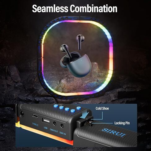 SIRUI 15W مصباح فيديو RGB قابل للانحناء، 2 حزمة ضوء لوحة LED لإضاءة التصوير الفوتوغرافي في الاستوديو، لون كامل قابل للتعديل 360 درجة، 2500K-7000K، مزيج سلس، بطارية/تيار مستمر، التحكم في اللوحة/التطبيق (B15R-D) in Saudi Arabia