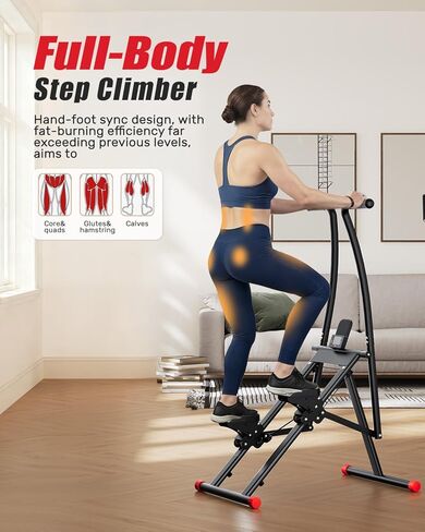AL01 Stair Stepper, Foldable Steppers for Exercise at Home, Full-Body Cardio Workout Climber with Adjustable Pedals, Extended Step Range, 270LB Loading Capacity in Kuwait