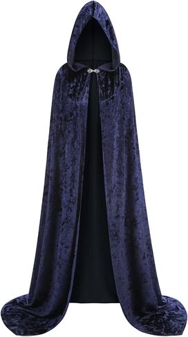 Deluxe Velvet Cape with Hood Women Adult Witch Hooded Cloak Halloween Cosplay Costumes in Saudi Arabia