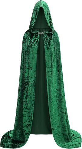 Deluxe Velvet Cape with Hood Women Adult Witch Hooded Cloak Halloween Cosplay Costumes in Saudi Arabia