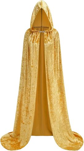 Deluxe Velvet Cape with Hood Women Adult Witch Hooded Cloak Halloween Cosplay Costumes in Saudi Arabia
