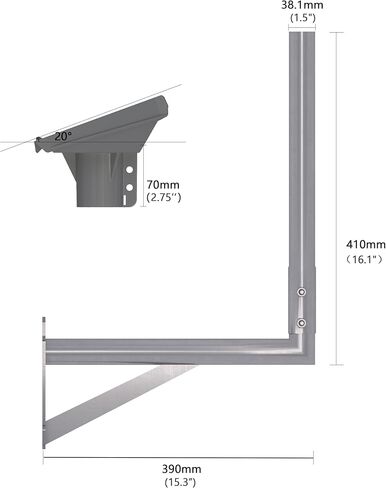 Starlink Standard 4/4X Wall Mount Extendable with Pipe Adapter, 18.8"-26" Ajustable Horizontal Arm/28.3" Vertical Clearance for Roof Eave & Wall Mounting, Stainless Steel Heavy Duty in Saudi Arabia