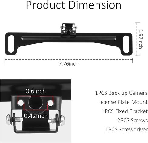 Back up Camera License Plate Mount,Backup Camera License Plate Mount Kit with Fixed Bracket & Screws & Screwdriver,Non-drilled Dash Cam Bracket for US Standard Licence Plates in Kuwait