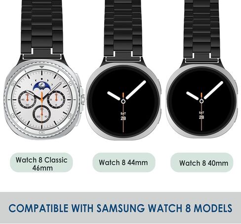 Simpeak 20mm Watch Band Connectors Compatible with Samsung Galaxy Watch 8 40mm 44mm/Watch 8 Classic 46mm, Band Adapter 20mm Stainless Steel Connection Compatible with Galaxy Watch 8, Black/Silver/Gold in Saudi Arabia