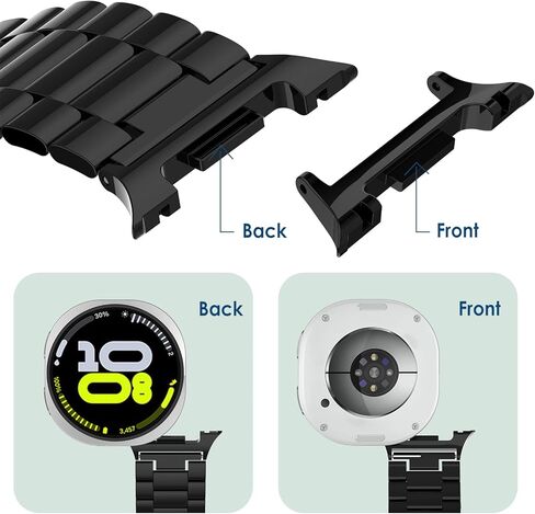 Simpeak 20mm Watch Band Connectors Compatible with Samsung Galaxy Watch 8 40mm 44mm/Watch 8 Classic 46mm, Band Adapter 20mm Stainless Steel Connection Compatible with Galaxy Watch 8, Black/Silver/Gold in Saudi Arabia