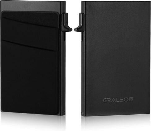 Slim Card Holder Wallet for Men with 12 Card Slots,RFID Blocking Pop Up men's wallet,Metal Wallet with Superelastic Material Expandable Front Pocket Perfectly holds cards,bills,and coins(Black) in Saudi Arabia