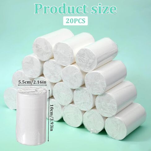 20 PCS Travel Toilet Paper Soft Compact Mini Toilet Paper Rolls Portable Individual Wrapped for Camping Hiking Outdoor Home RV in Saudi Arabia