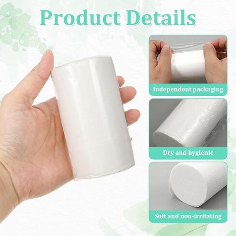 20 PCS Travel Toilet Paper Soft Compact Mini Toilet Paper Rolls Portable Individual Wrapped for Camping Hiking Outdoor Home RV in Saudi Arabia