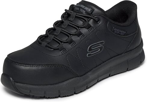 حذاء Skechers النسائي المقاوم لأصابع القدم من الفولاذ Nampa Athletic بدون استخدام اليدين سهل الانزلاق in Saudi Arabia