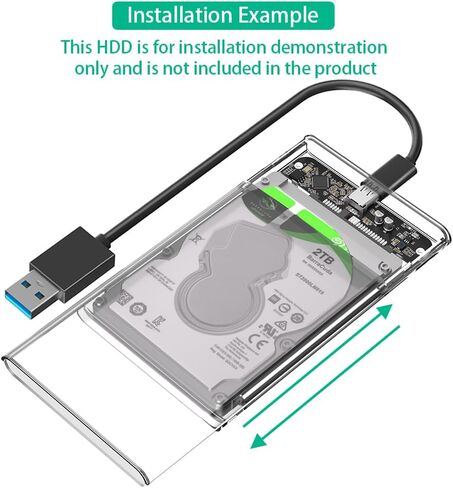 حافظة قرص صلب محمول مقاس 2.5 بوصة SATA SSD من Mustpoint نوع C 3.1 إلى SATA 2.5 حافظة بلاستيكية HDD خارجية شفافة in Saudi Arabia