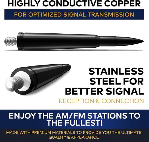 Bullet Style Antenna Mast for Chevrolet Avalanche 2002-2013, Black Automotive Antenna Replacement for Cars, Trucks & SUV - AM FM Radio Compatible Car & Truck Exterior Accessories for Men & Women in Saudi Arabia