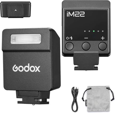 Godox iM22 Mini Flash 5 Power Levels 440 Full-Power IM 22 Small Camera Flashes Speedlite for Canon/Fuji/Sony zve10/Sony zv1/Nikon/Panasonic Olympus Pentax/3S Recycle (Godox iM22 Flash) in Saudi Arabia