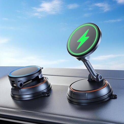 Vacuum Phone Holder for Car Dashboard Navigation Phone Holder Mount Magnetic, 360 Rotatable Hands Free Magsafe Car Mount Suction for Dash Windshield iPhone 16 Samsung Google Android in Saudi Arabia