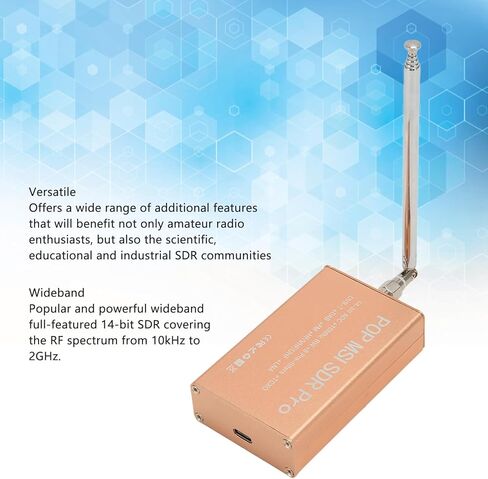 جهاز استقبال POP MSI SDR Pro محدد ببرنامج راديو 10 كيلو هرتز إلى 2 جيجا هرتز واسع النطاق 14 بت SDR، متوافق مع معالج طيف الراديو RSP1، متعدد الوظائف مع SDRuno in Saudi Arabia