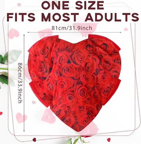 Xtinmee Valentines Red Heart Costume Adult Heart Shaped Costume Cosplay for Women Men Anniversary Birthday Supplies in Saudi Arabia