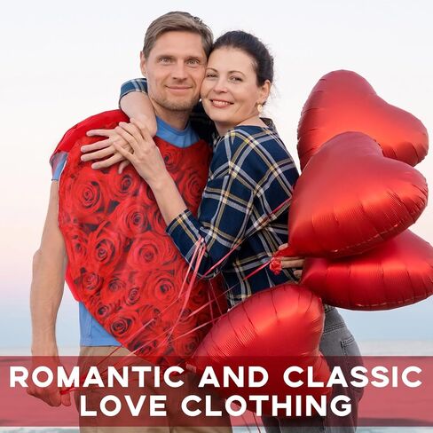 Xtinmee Valentines Red Heart Costume Adult Heart Shaped Costume Cosplay for Women Men Anniversary Birthday Supplies in Saudi Arabia
