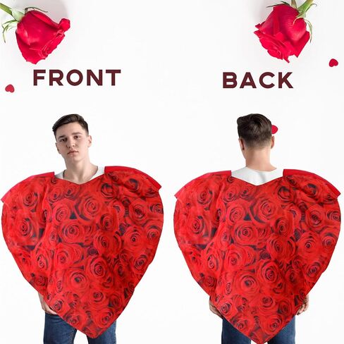 Xtinmee Valentines Red Heart Costume Adult Heart Shaped Costume Cosplay for Women Men Anniversary Birthday Supplies in Saudi Arabia