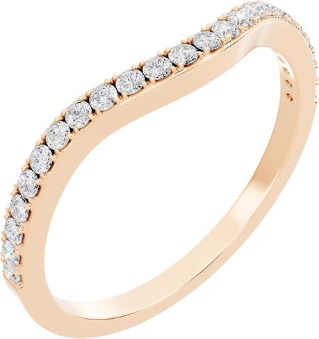 Dazzlingrock Collection 0.30 Cttw Round White Cubic Zirconia Contour Anniversray Wedding Band for Women in 10K Solid Gold in Saudi Arabia